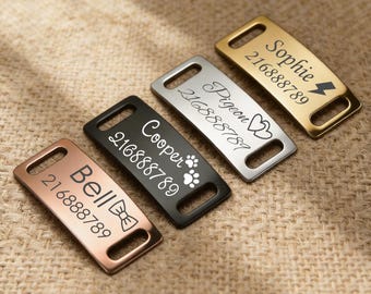 Personalized Slide-On Dog Name Tag, Laser Engraved Stainless Steel Dog Collar Nameplate