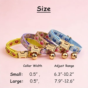 Custom Webbing Cat Name Collar, Personalized Adjustable Safety Kitten Collar, Durable Nylon image 14