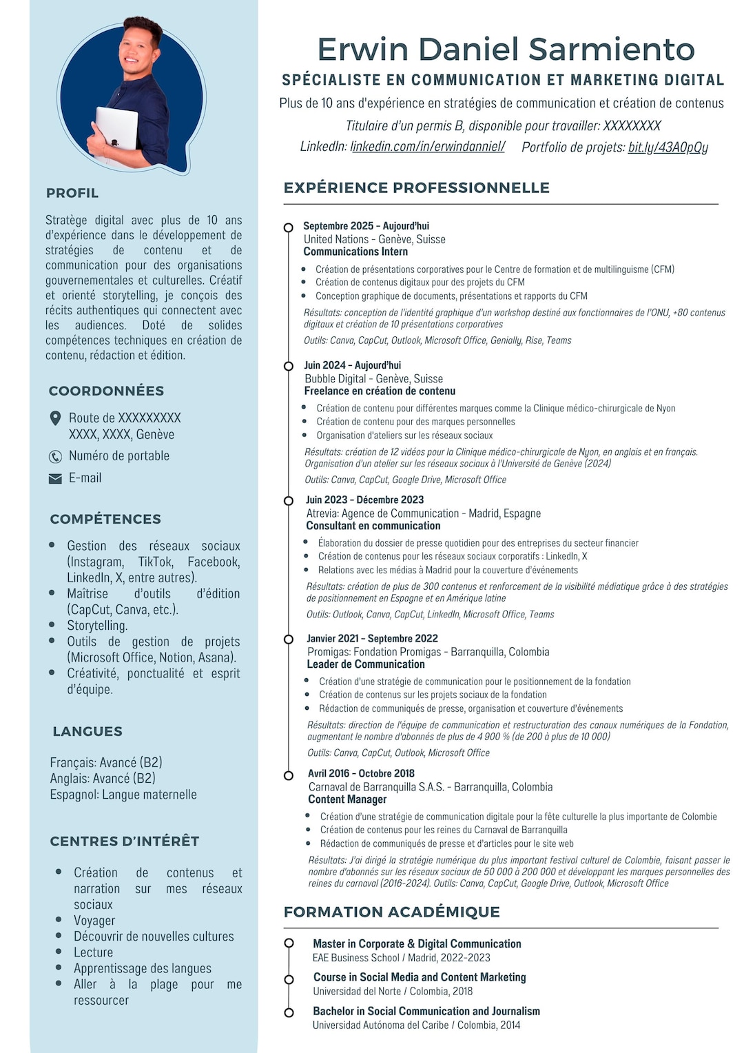 Professional CV Template for Switzerland – Editable in Canva - Etsy