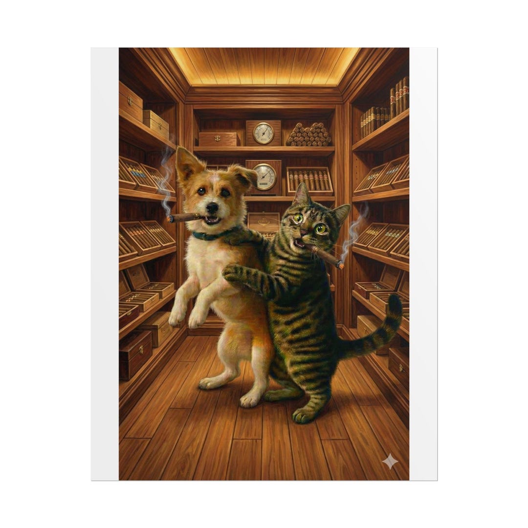 Dancing Dog and Cat Poster | Rolled Poster - Etsy