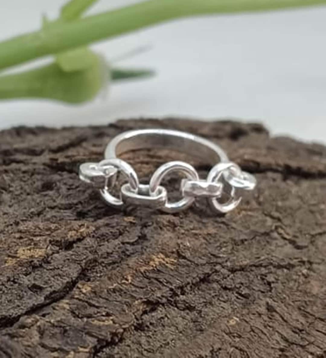 Handmade Sterling Silver Chain Link Ring | Minimalist Statement Unisex ...