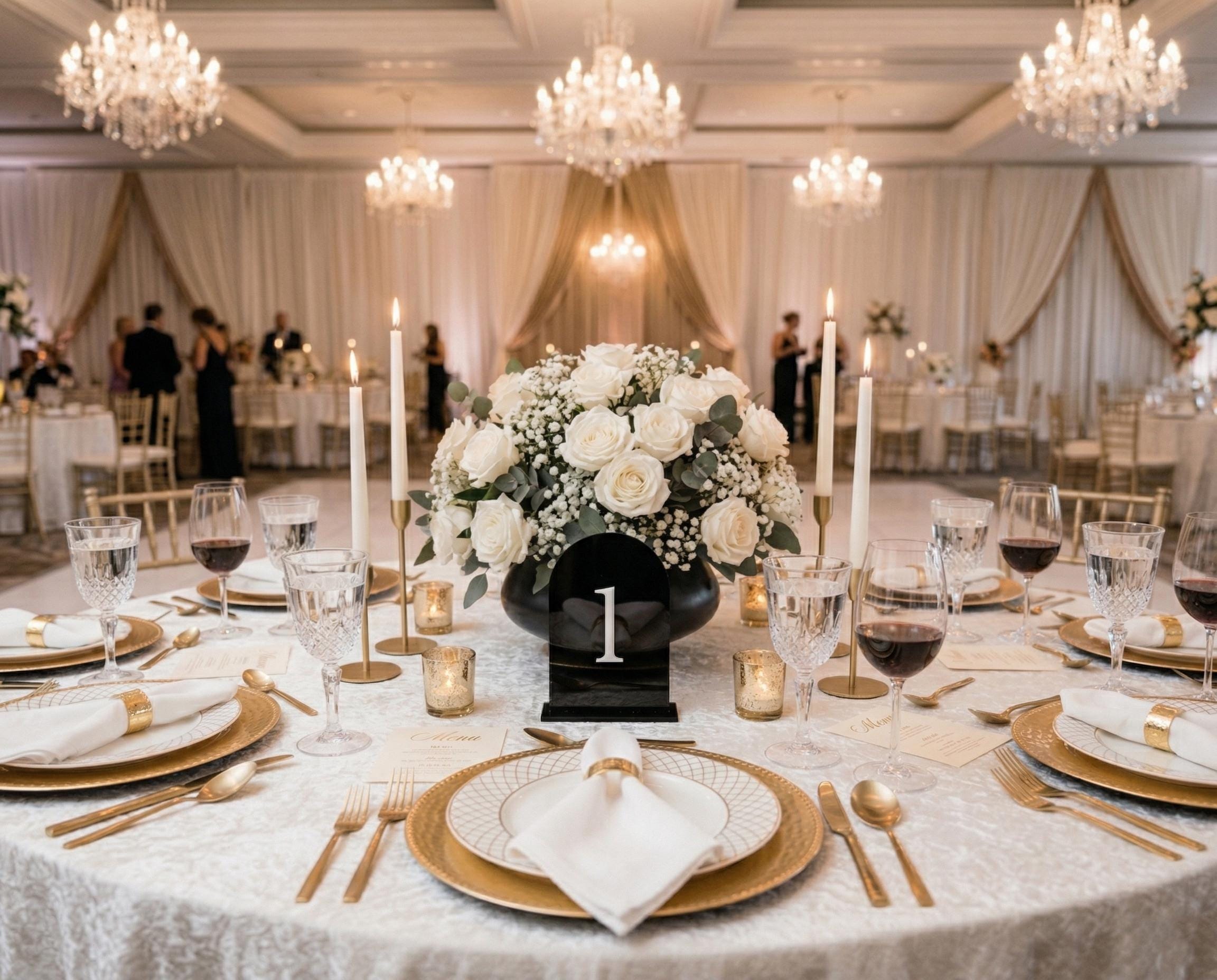 Black Acrylic Wedding Table Numbers