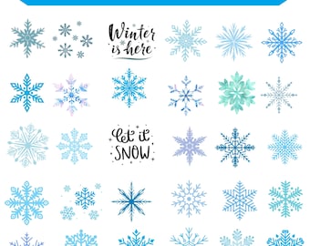 Snowflakes SVG Bundle, Winter Snowflake Patterns, Cricut & Silhouette Cut Files, Digital Download