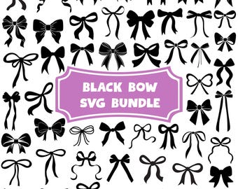 Schwarze Schleife SVG Bundle: Kokette Fliege Grafik (Digitaler Download