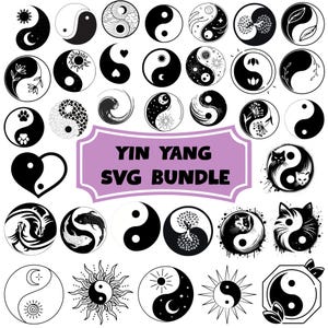 Yin Yang SVG Bundle, Clipart Schnitt Dateien (digitaler Download)