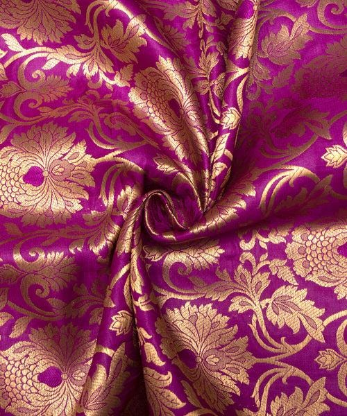 13 Colors Pure Banarasi Brocade Fabric, Brocade Silk Fabric by the Yard ...
