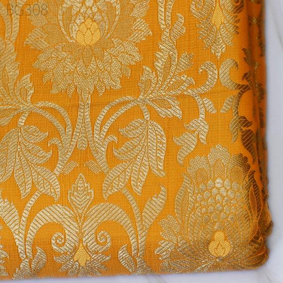 13 Colors Pure Banarasi Brocade Fabric, Brocade Silk Fabric by the Yard ...