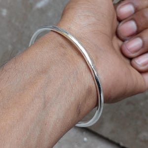 Heavy Weight Solid Sterling Silver Bangle, Indian Kada Style For Unisex, Gift for her