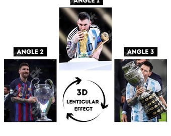 3Dレンチキュラーポスター | リオネル・メッシポスター | サッカーウォールアート | 部屋の装飾
