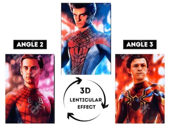 3Dレンチキュラースパイダーマンポスター | マーベルウォールアート