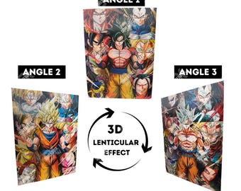3Dレンチキュラーポスター | ドラゴンボールZ | 悟空アートプリント | アニメポスター | ベジータポスター | ゲームルーム装飾