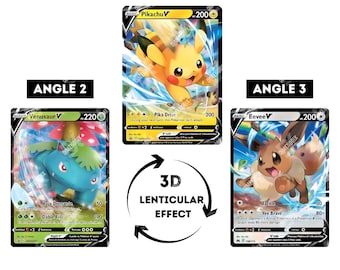 3Dレンチキュラーポスター | ポケモンカード | ポケモンポスター | ピカチュウ | イーブイ | フシギバナ | ゲームルーム装飾