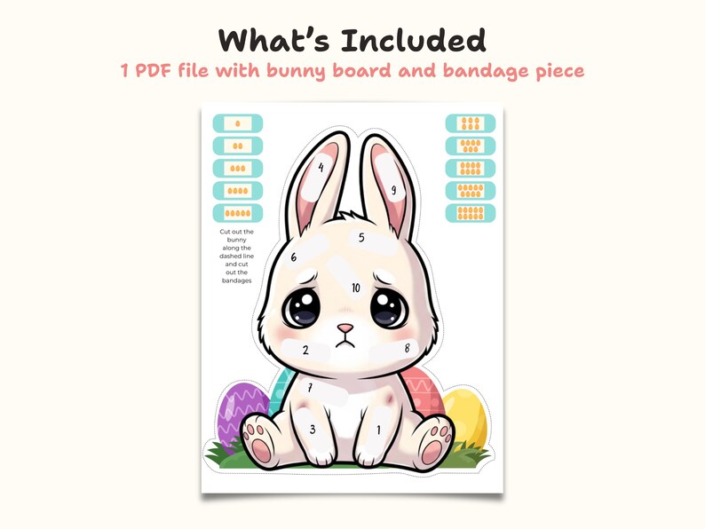Easter Bunny Counting Game Printable, Bandage Number Match Activity ...