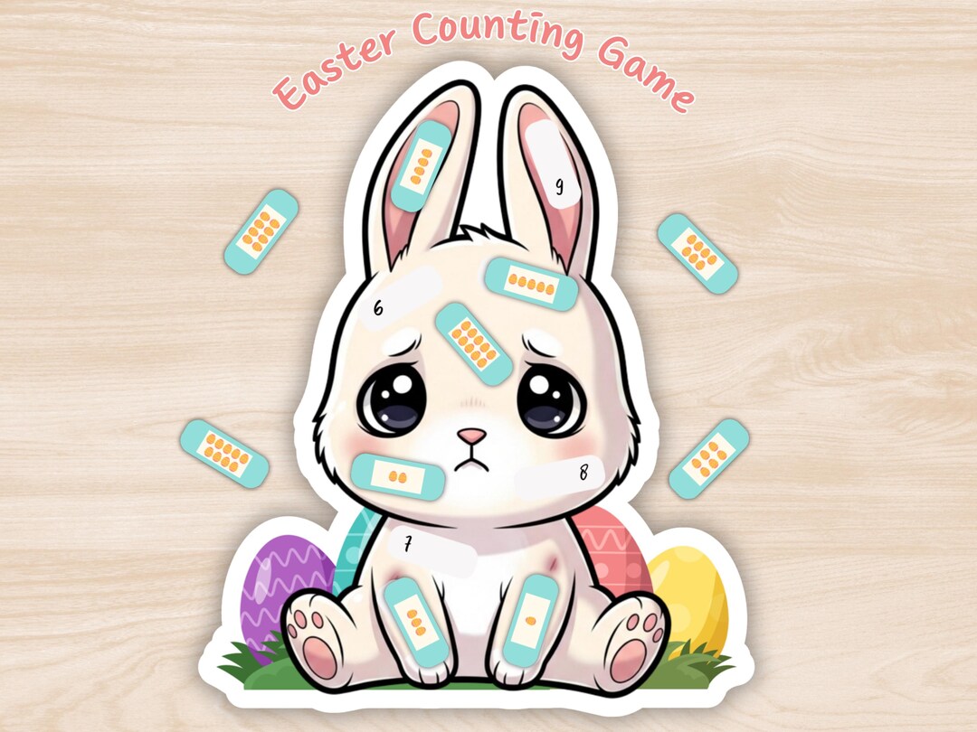 Easter Bunny Counting Game Printable, Bandage Number Match Activity ...