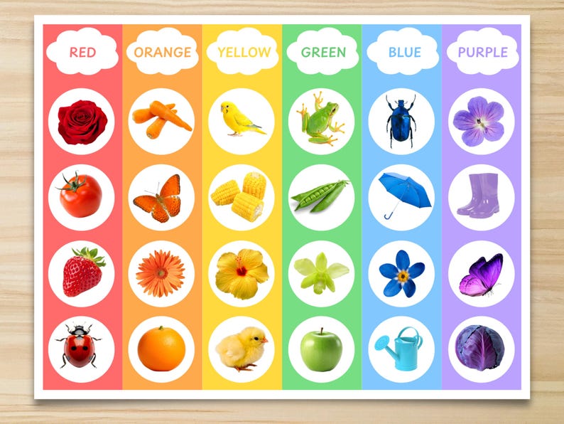 Spring Rainbow Color Sorting Activity for Preschool, Color Matching ...