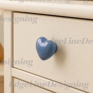 Heart Shape Ceramic Drawer Knob: Colorful Cabinet Single Hole Handle