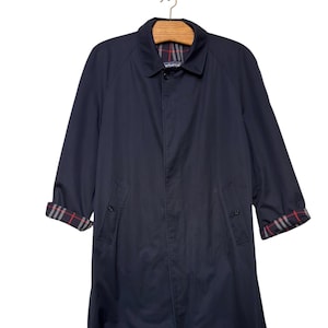 Vintage Burberry Navy Trench Coat - Etsy