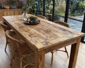 Solid Wood Live Edge Table, Handmade Walnut Dining Furniture, Rustic Farmhouse Kitchen Table Design