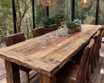 Handmade Solid Walnut Table, Live Edge Dining Furniture, Rustic Modern Farmhouse Kitchen Table