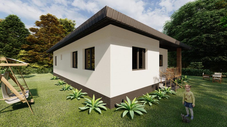 Modern 2 Bedroom House Floor Plan | Digital Download | Architectural ...