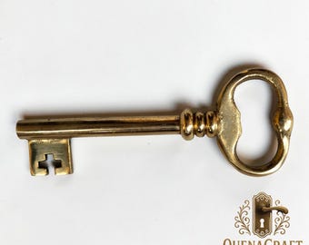 Schlüssel Stil Flaschenöffner aus massivem Messing, Antiker Messing Bierdeckelöffner, Vintage Bar Werkzeug, Einzigartige Schlüssel Design Barware, Geschenk für Bierliebhaber