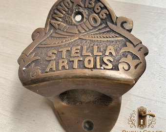 Stella Artois Massiv Messing Flaschenöffner, Antik Messing Karpfen Kapselöffner