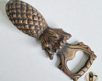 Ananas Messing Flaschenöffner, Antiker Messing Bierdeckel Öffner, Tropical Bar Werkzeug, Vintage Style Barware, Geschenk für Bierliebhaber