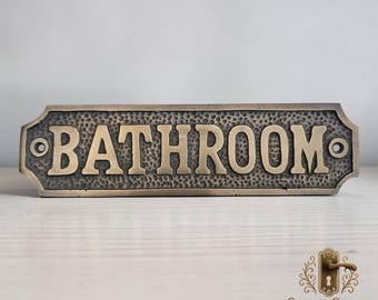 Vintage Style Schwere Messingguss Badezimmer Türschild Schild