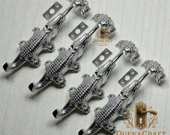 "4X poliertes Nickel 6,25 ""Krokodil Tor Türriegel, Massive Messing Tür sicher Riegel Hardware."