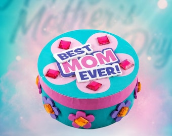DIY Mother's Day Jewelry Box Craft Kit, Kids Mom Gift, Cardboard Craft