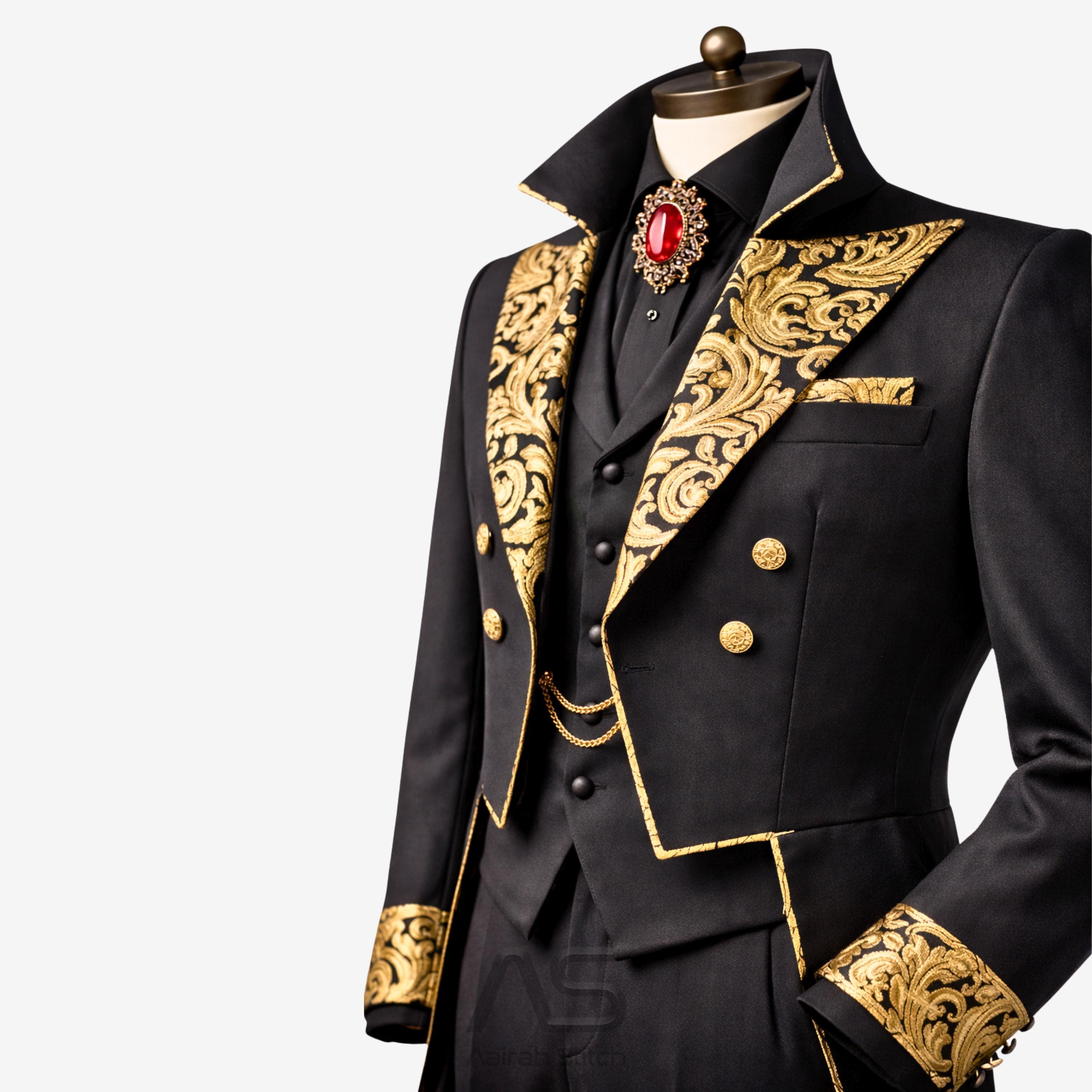 Men’s Victorian Military Tailcoat Suit Steampunk Aristocrat Jacket ...