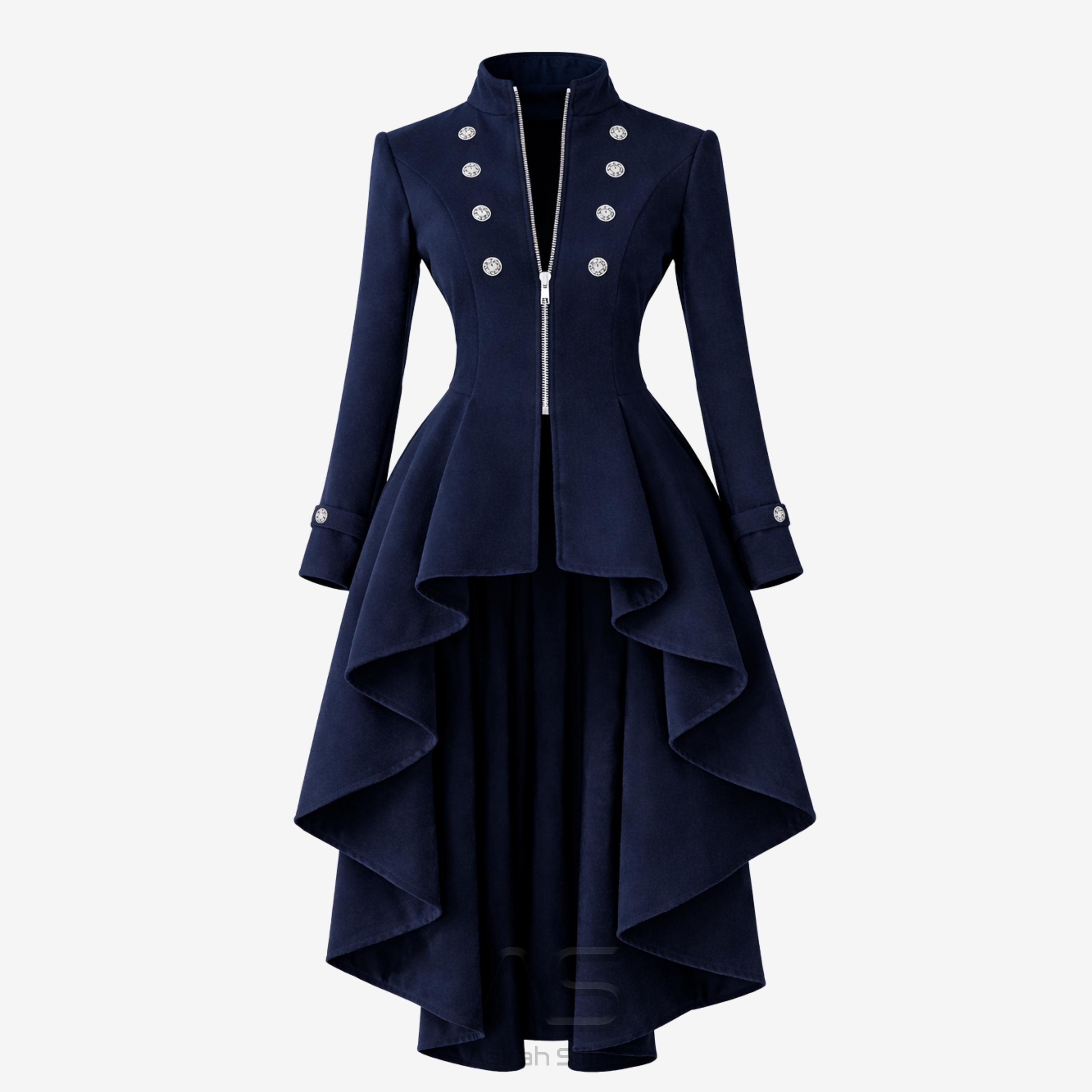 Handmade Gothic Victorian Tailcoat Dress, Steampunk High-low Coat