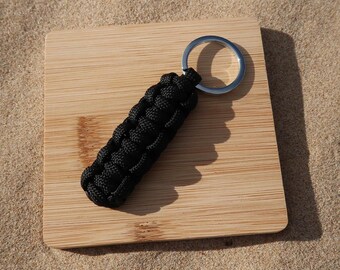 Porte-clés macramé RoxaPower | Nœud marin classique | Noir