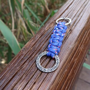 Llavero RoxaPower macramé I Nudo Marinero Clásico I Azul I  Anilla símbolos infinito