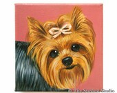 6x6x0.75" Custom Dog Portrait / Custom Pet Portrait / Custom Portrait 1 Pet Close-Up Solid background Original Painting Acrylic on Canvas