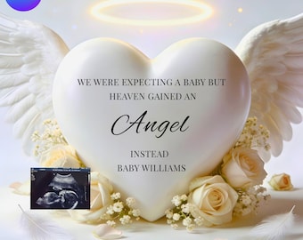 Anuncio de pérdida de embarazo, homenaje a un bebé ángel (diseño editable de Canva)