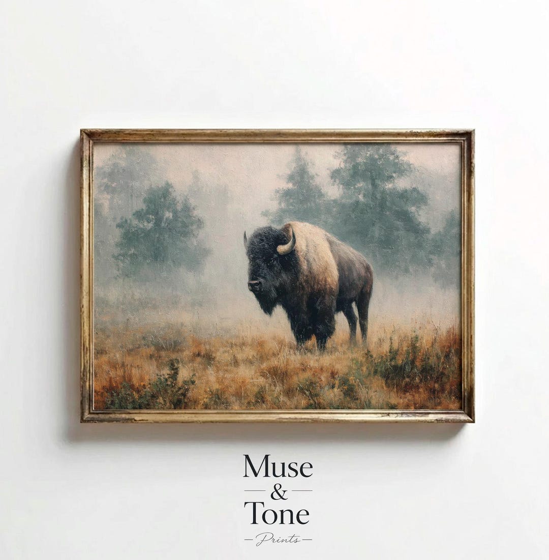 Bison Wall Art Printable, Buffalo Wall Art, Western Decor, Wildlife ...