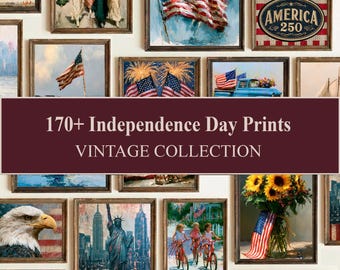 170+ Independence Day Prints Bundle, Vintage Americana Wall Art Collection, Fourth of July Decor, Patriotic USA Print Set (Digital Download)
