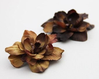 Chocolate Flower - Pick Your Color - - Hair Clip - - ONE PIECE  -----  Sienna Chocolate Brown Tan Neutral Flower Hair Clip