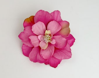 LAST FEW - Hot Pink Flower - Small Hair Clip - One Piece - Cute bright pink flower - accent hairstyles pigtails headbands - perfect for gift