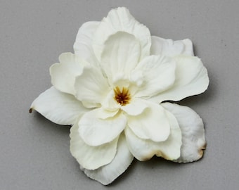 Creamy White Flower - Hair Clip - 1 piece  ----- Side Ponytail Accent - add to jacket or headband