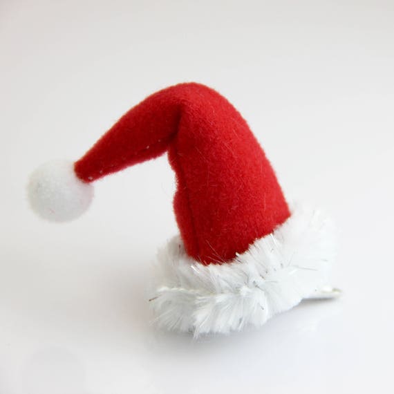 Cute Tiny Christmas Santa Hat Hair Clip 