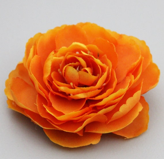 Bright Orange Ranunculus Flower Hair Clip And Pin Clip In Etsy
