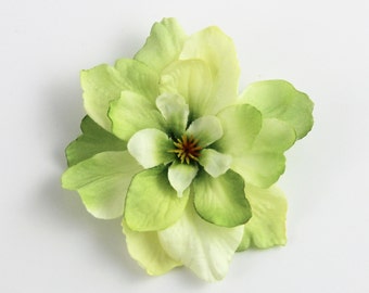 Ready To Ship - Light Green Flower Hair Clip - Small Hair Clip - ONE Piece - Pick Clip Type -Pale Light Lime Green Color accent hairstyles