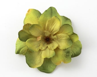 Olive Green Flower Hair Clip --- Small Hair Clip --- ONE Piece --- Olive Yellow Khaki Green Color - accent hairstyles or give as gift