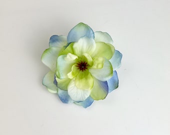 Small Blue Tinted Flower Hair Clip - Small Hair Clip - ONE Piece - Deep Blue Royal Realistic flower accent any hairstyle