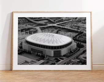 Georgia Dome Poster, Atlanta Stadium, NFL, Historic Sports Arena, American Football Poster, Football Fan Gift, Black and White, Sport Decor