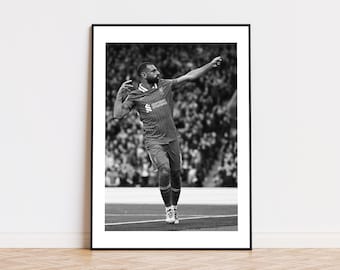 Muhammed Salah Print, Salah, Black and White Wall Art, Vintage Wall Art, Photograph Prints, FIFA Poster, Sports Bedroom Posters, Soccer Gift