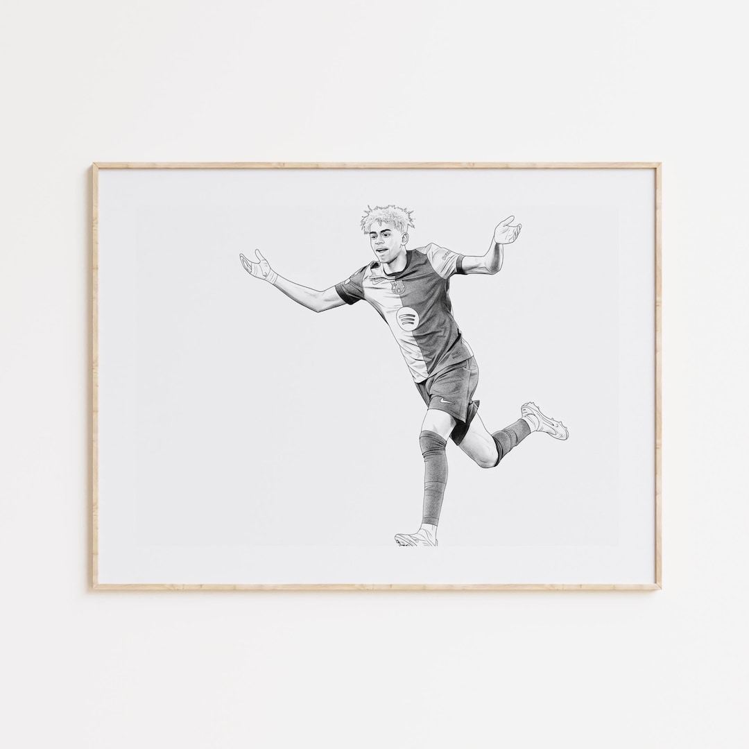 Yamal Rasmlar Lamine Yamal Poster, Yamal Print, Soccer Gifts, Sports Poster, Football ...