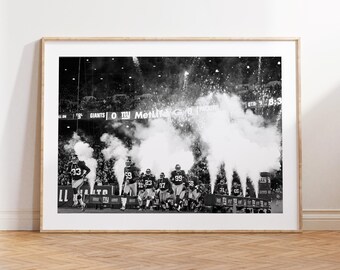 New York Giants, Big Blue, G-Men, New York Football Giants, Black and White Wall Art, Vintage Wall Art, Photograph Prints, Fan, Spor Decor